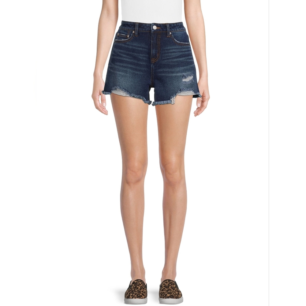 Women's Size 14 Time and Tru High Rise Frayed Hem Denim Shorts